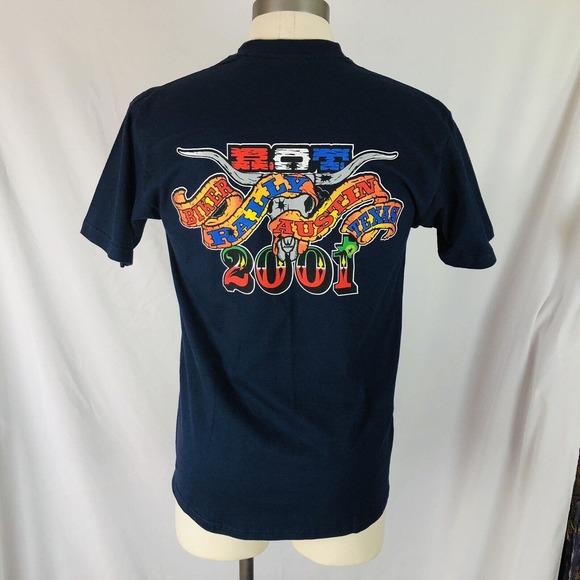ROT Motorcycle Biker Rally T Shirt Adult Small Bike Rally Austin Texas 2001 - Picture 4 of 7